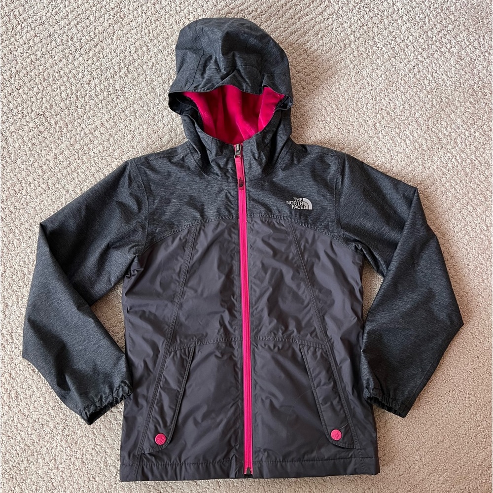 The North Face Girls Fleece-Lined Rain Jacket Size Medium 10/12